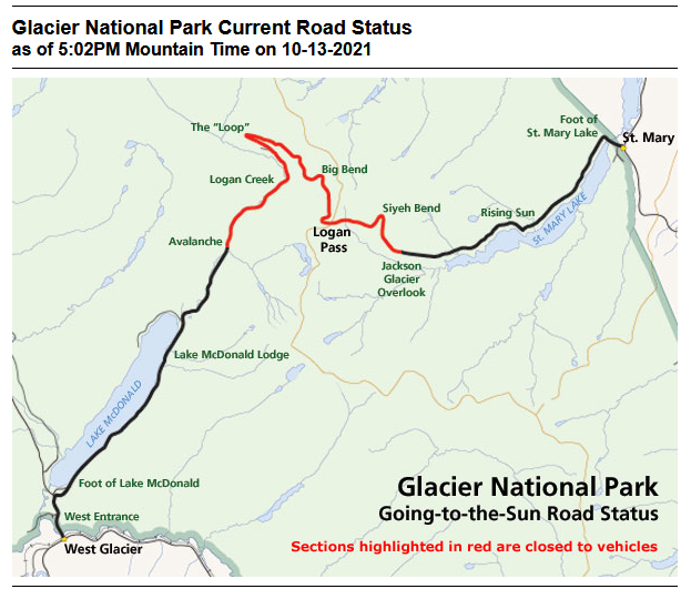 Going-to-the-Sun Road GNP Oct. 13, 2021